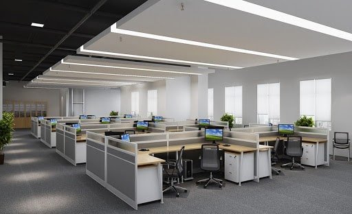 Phong cách thiết kế văn phòng mở tạo không gian thông thoáng và rộng rãi