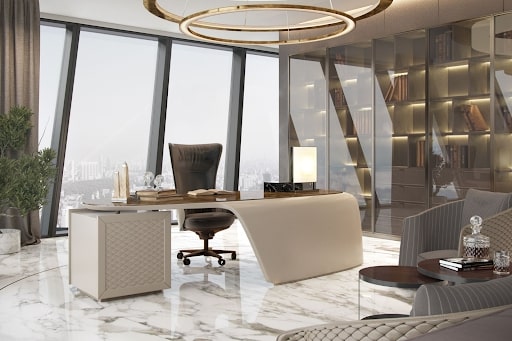 Mẫu thiết kế văn phòng xu hướng sang trọng Luxury 